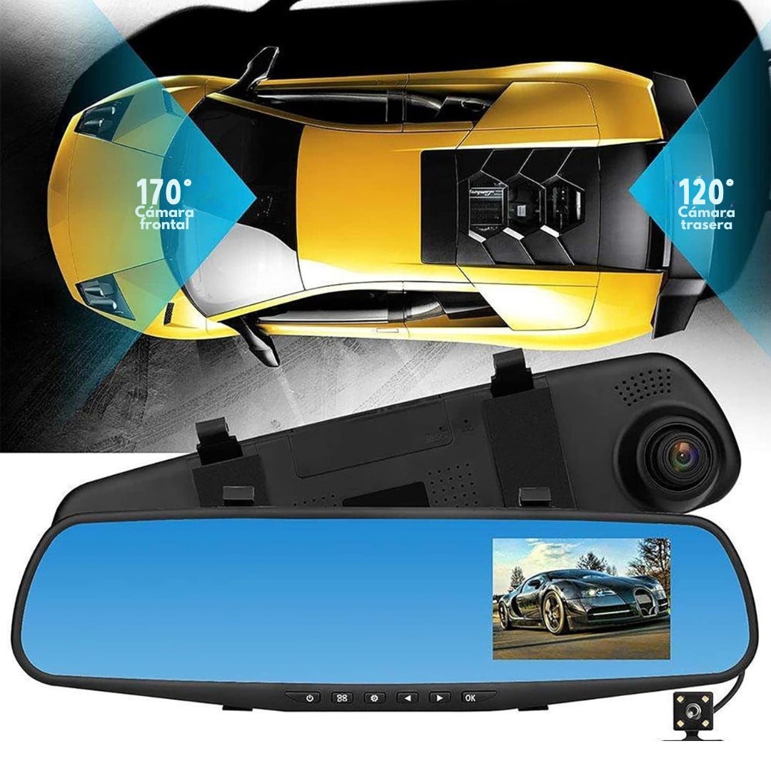 ¡TRANSFORMA TU AUTO! RETROVISOR CON TRIPLE CÁMARA HD 3 EN 1 🚗📸