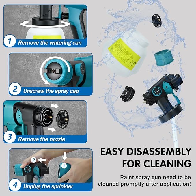 ✨ PINTA SIN ESFUERZO CON ESTA PISTOLA ELÉCTRICA RECARGABLE 800ML