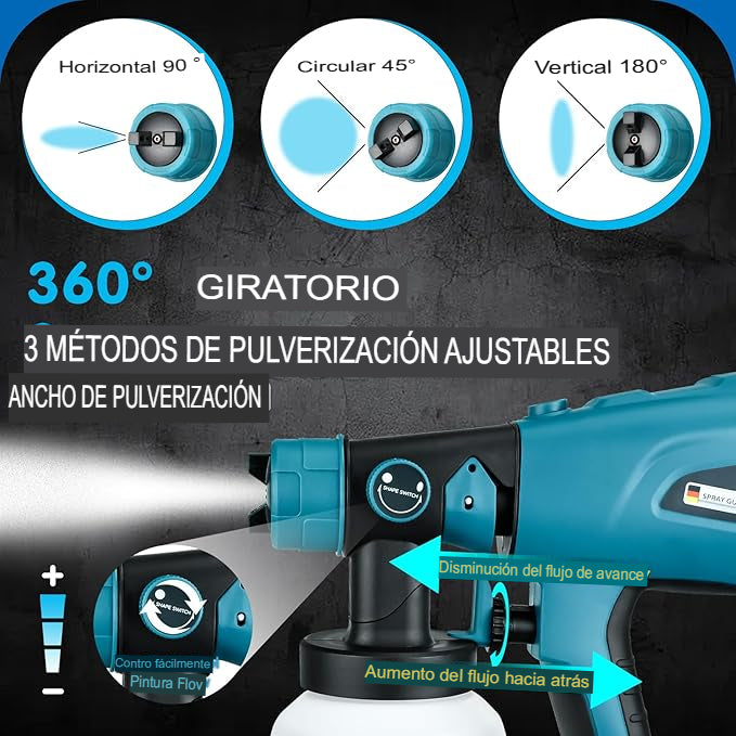 ✨ PINTA SIN ESFUERZO CON ESTA PISTOLA ELÉCTRICA RECARGABLE 800ML