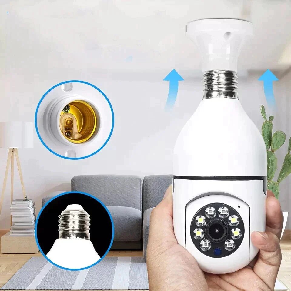 CAMARA DE SEGURIDAD TIPO FOCO 360º – Protección Inteligente y Discreta