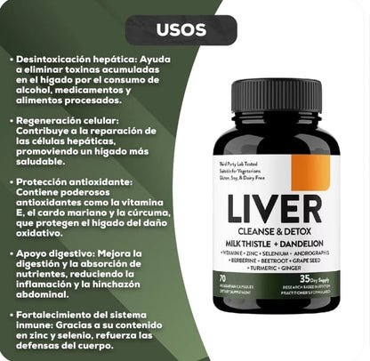 LIVER CLEANSE & DETOX  | FORMULA NATURAL PARA DESINTOXICAR Y PROTEGER TU HIGADO