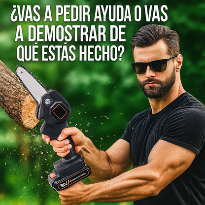 🪓 PEQUEÑA PERO PODEROSA: ¡CORTA TRONCOS COMO UN PROFESIONAL! – MOTOSIERRA ELECTRICA PORTATIL