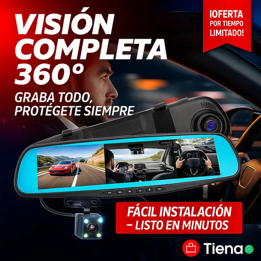 ¡TRANSFORMA TU AUTO! RETROVISOR CON TRIPLE CÁMARA HD 3 EN 1 🚗📸