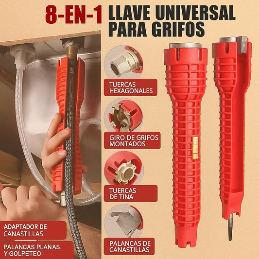 🛠️ LLAVE UNIVERSAL PARA GRIFO 8 EN 1 – ¡La Solución Que Todo Hogar Necesita!