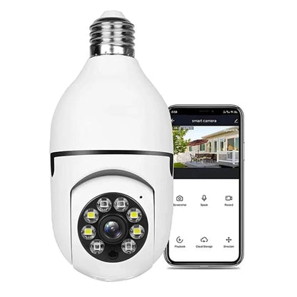 CAMARA DE SEGURIDAD TIPO FOCO 360º – Protección Inteligente y Discreta