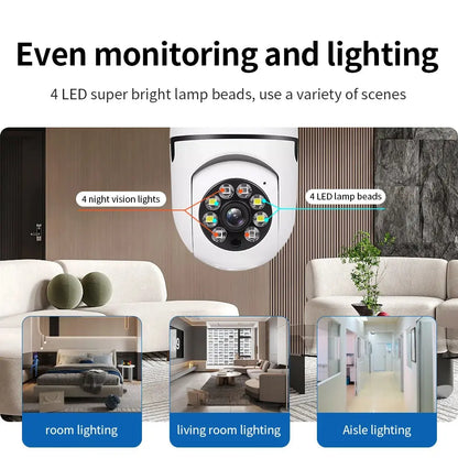 CAMARA DE SEGURIDAD TIPO FOCO 360º – Protección Inteligente y Discreta