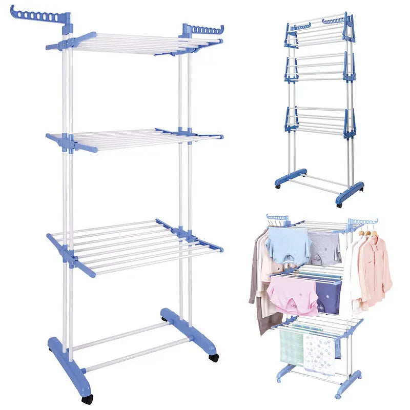 🏅 TENDEDERO VERTICAL PORTABLE:  3 NIVELES DE SECADO! 🌞