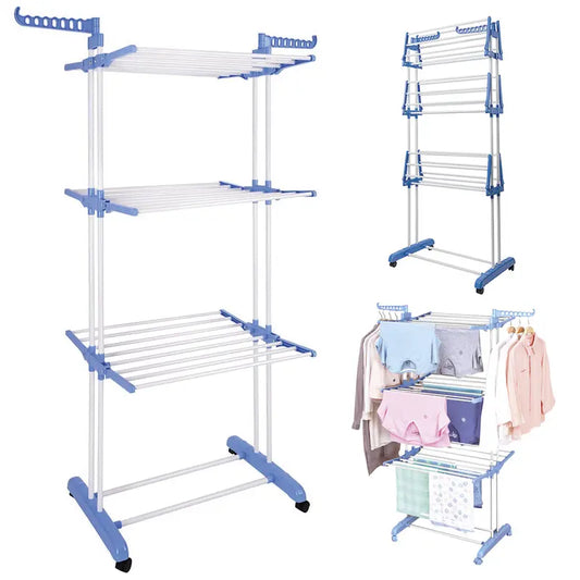 🏅 TENDEDERO VERTICAL PORTABLE:  3 NIVELES DE SECADO! 🌞